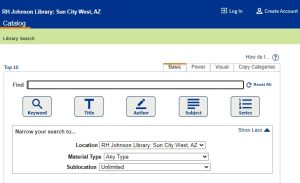 Library Catalog search page